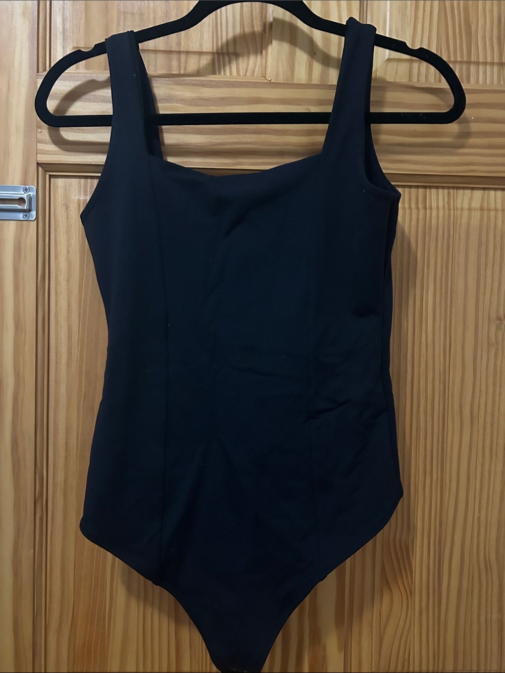 Abercrombie & Fitch Black Square-Neck Bodysuit